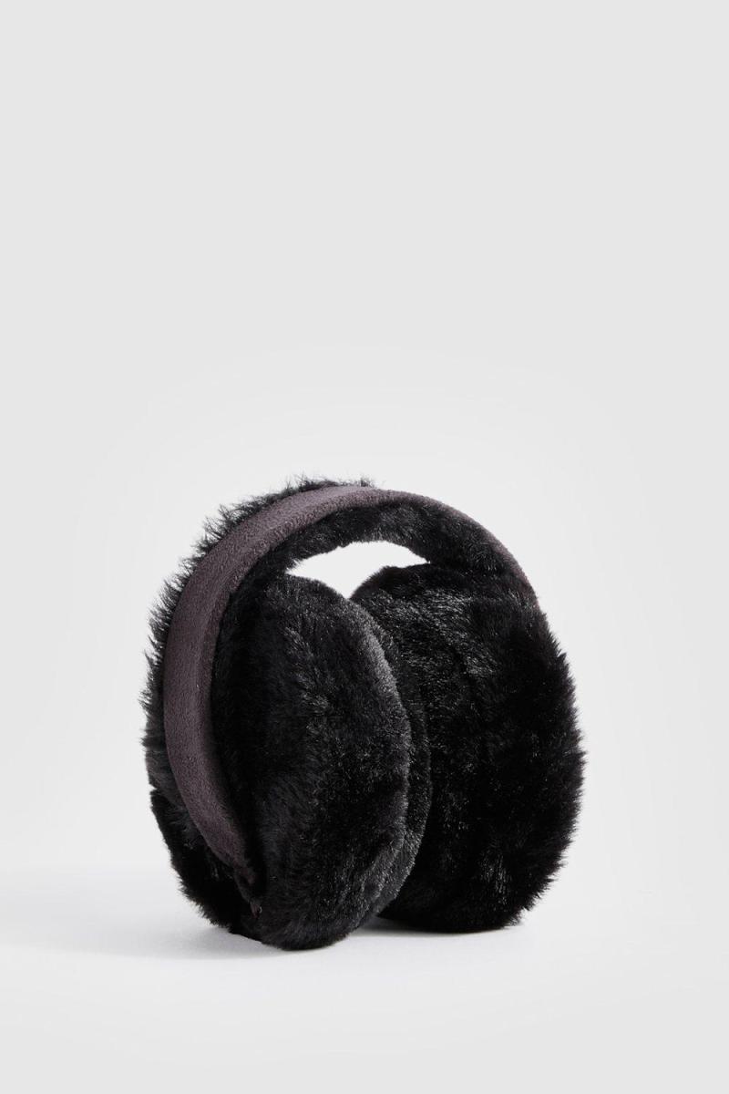 Пухнаста навушниця зі штучної замші