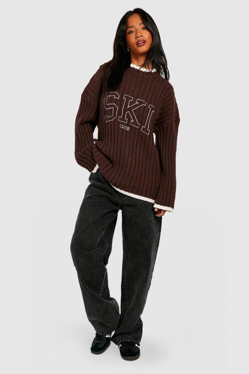 Маленький в'язаний джемпер з вишитою рубчиком