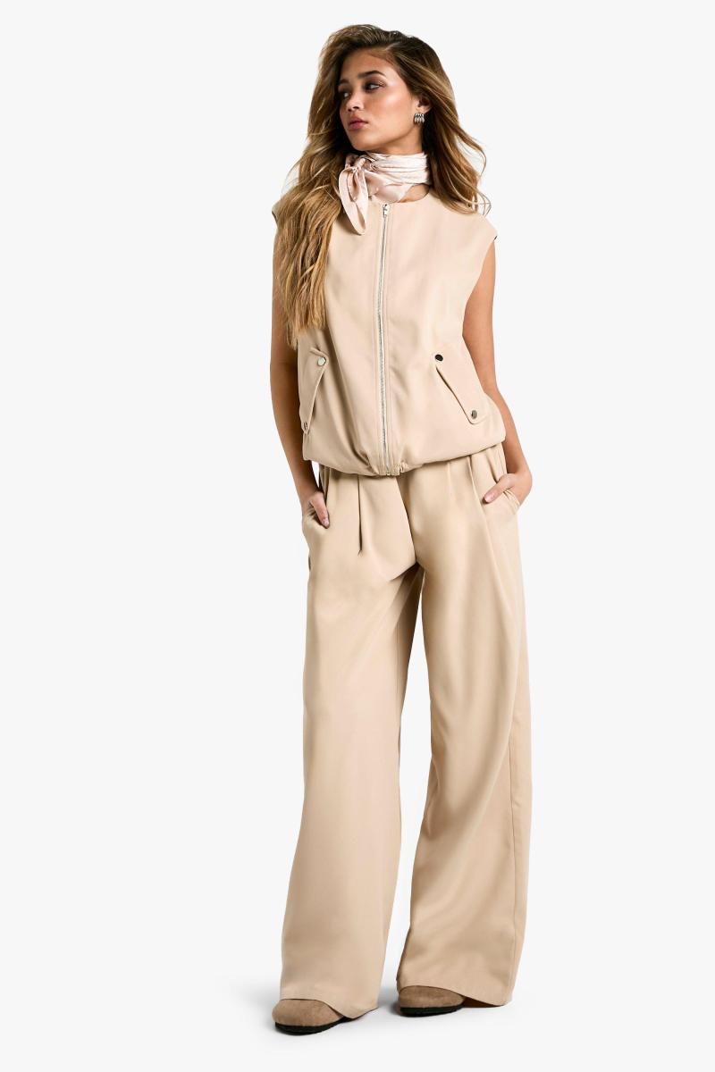 Штани з тклею з таленою талії