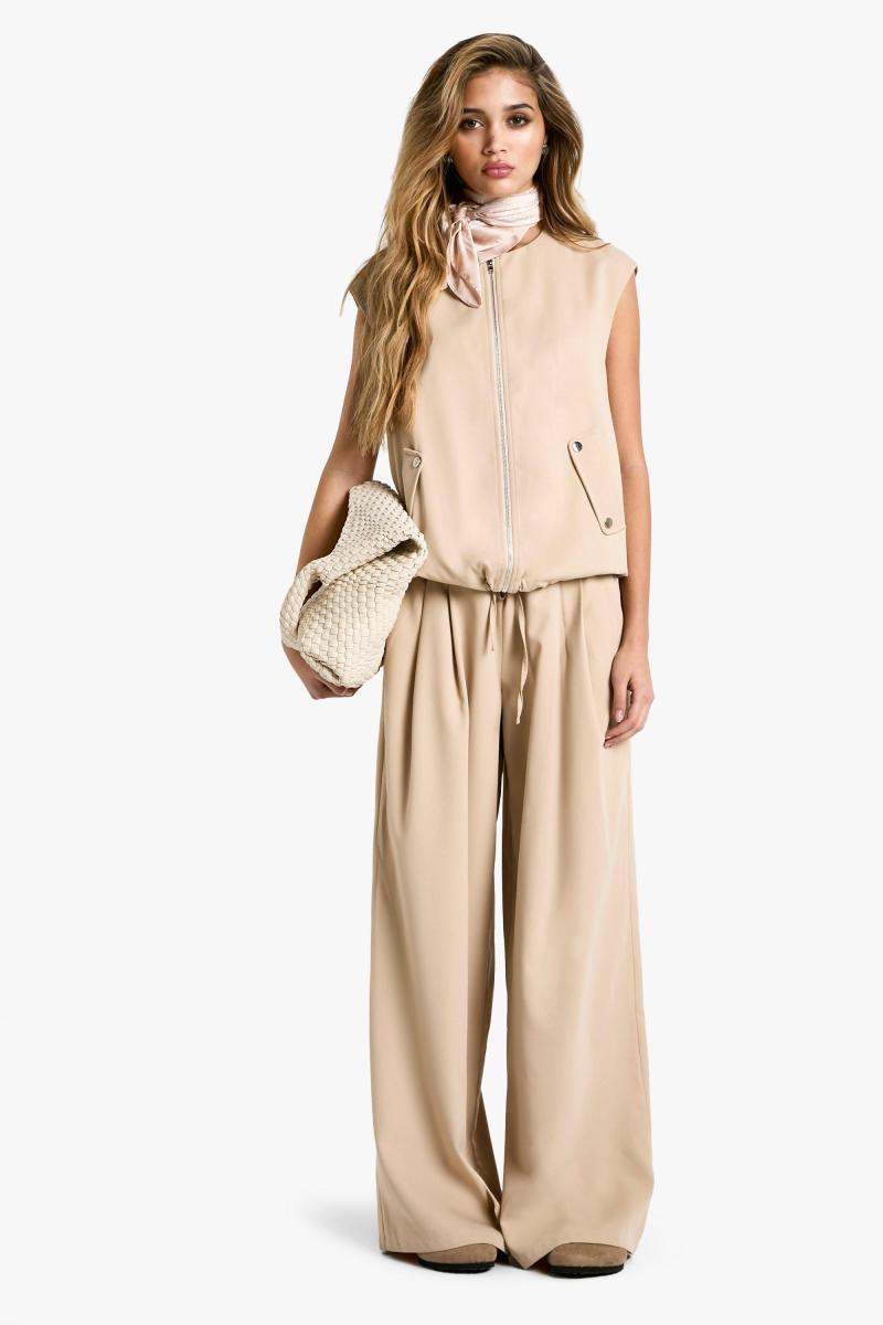 Штани з тклею з таленою талії