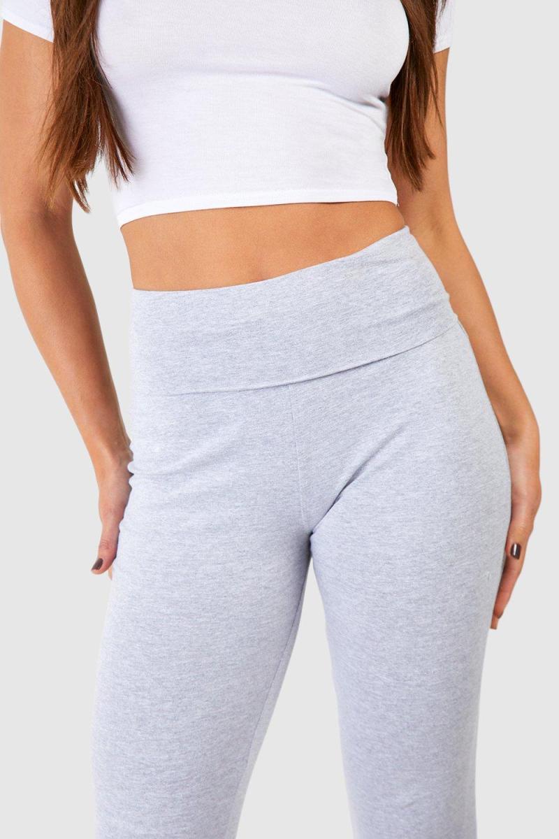 Високий бавовняний трикотаж зі складеним поясом для йоги