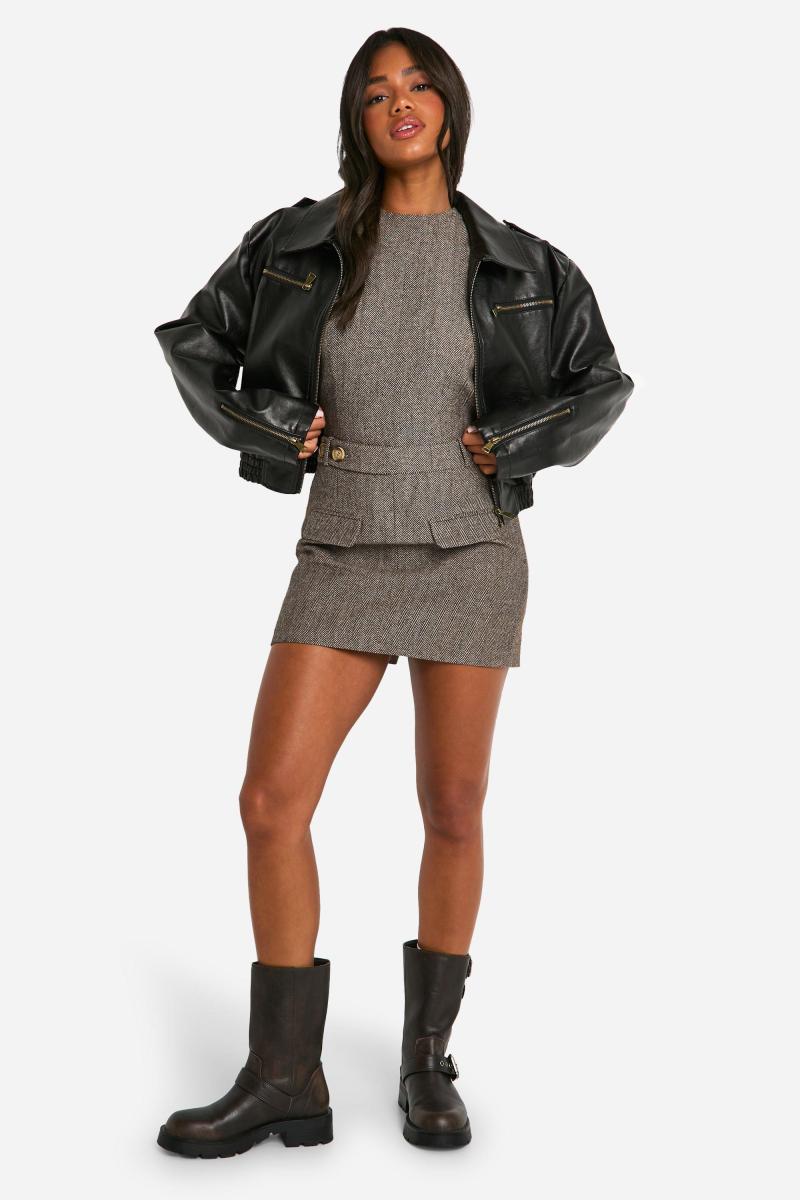 Міні-сукня з твідового поясу