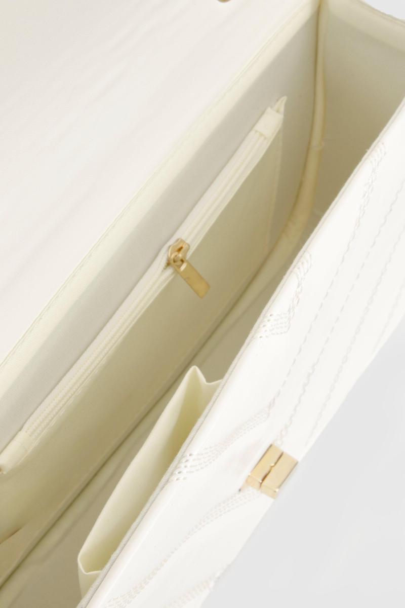 Стьобана сумка на ланцюжку через плече зі штучної шкіри