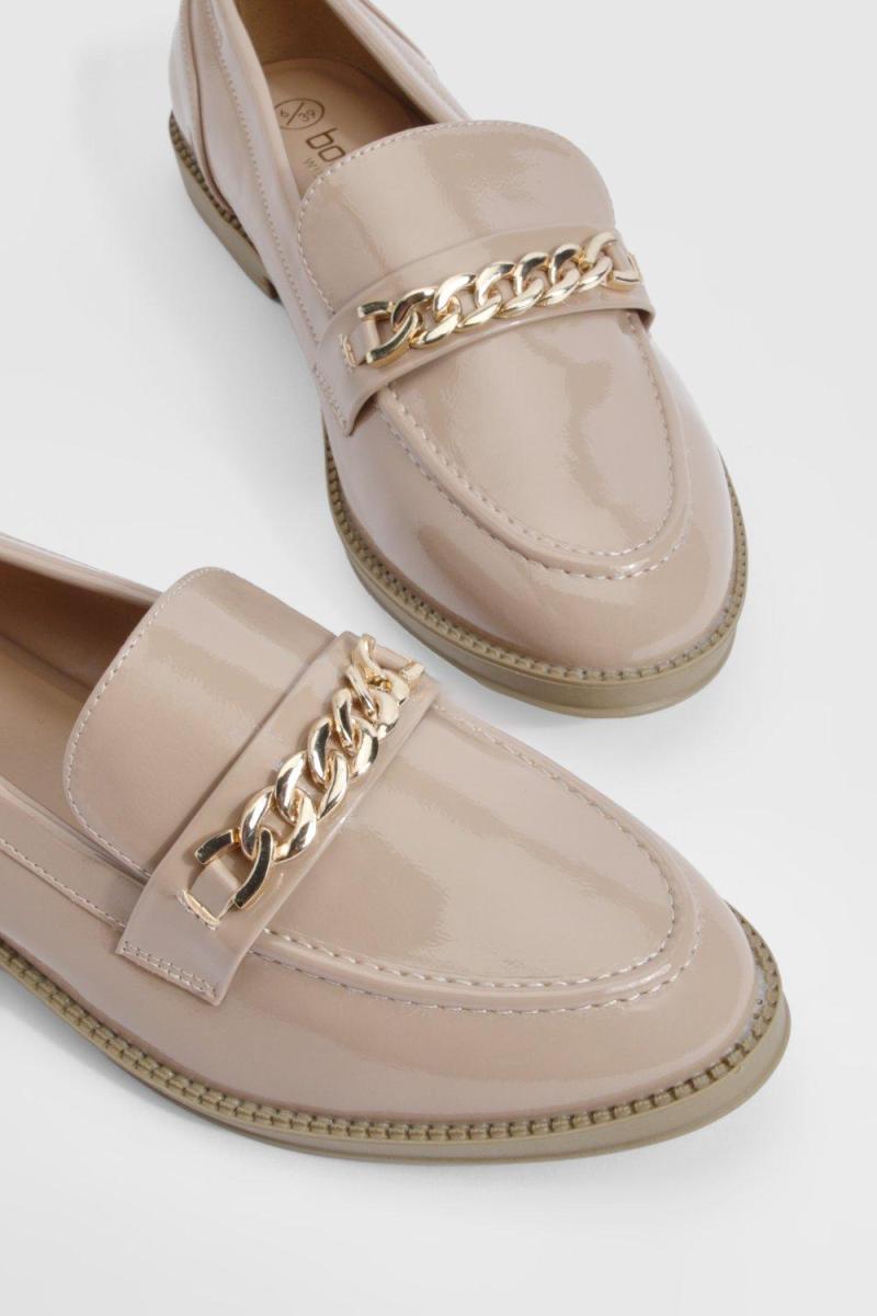 Лакові лофери з широким ланцюжком