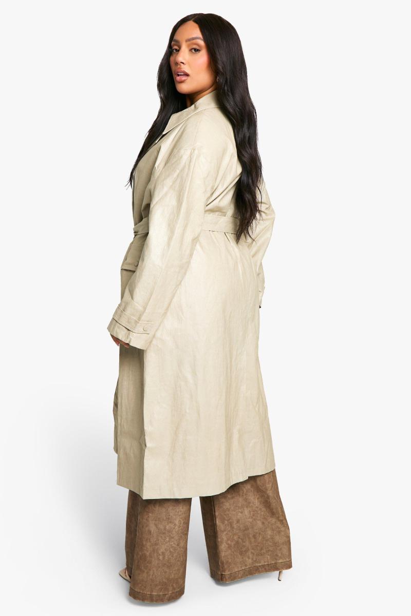 Додатково вінтажний плащ зі штучної шкіри