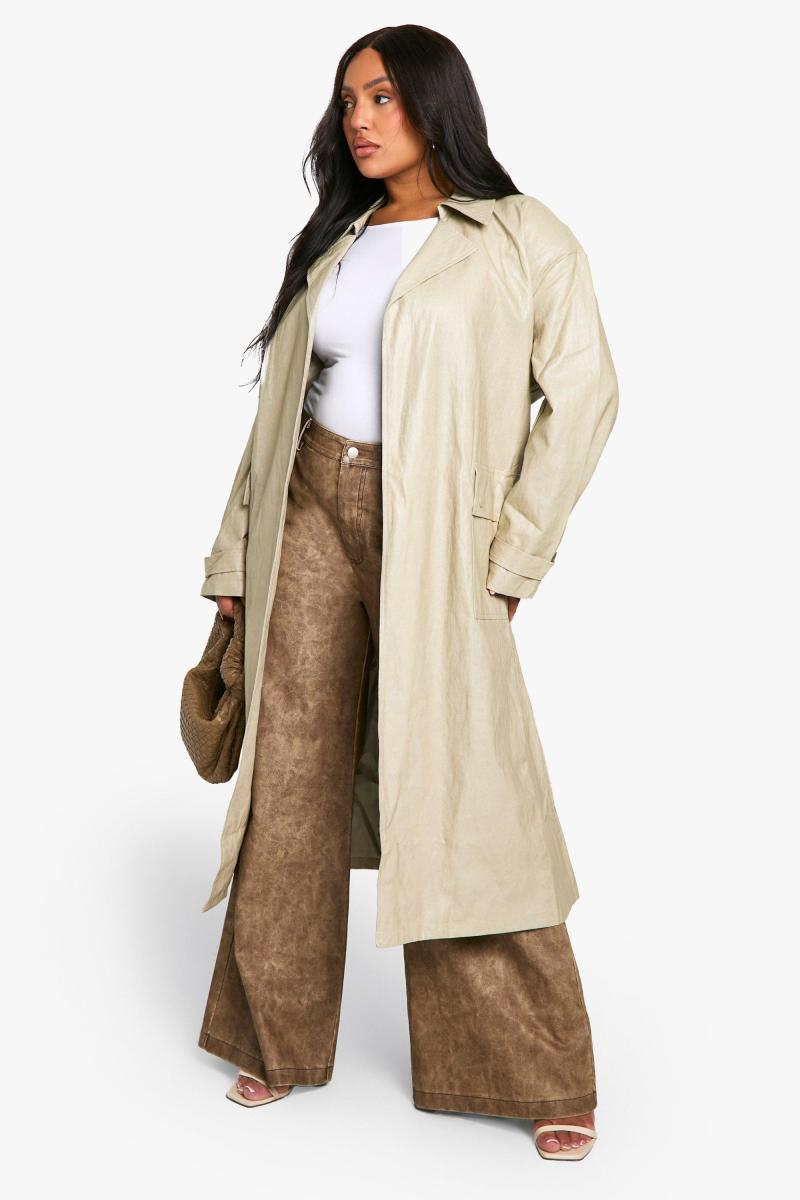 Додатково вінтажний плащ зі штучної шкіри