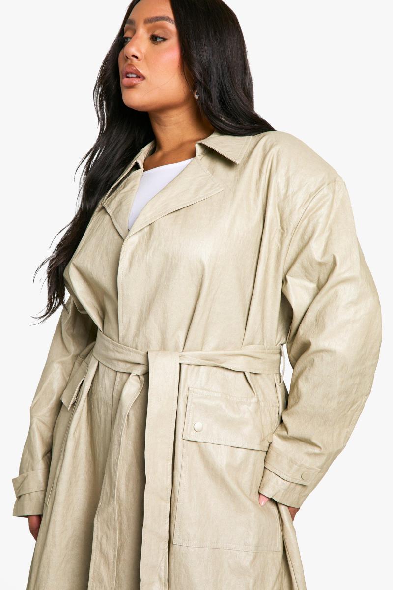 Додатково вінтажний плащ зі штучної шкіри