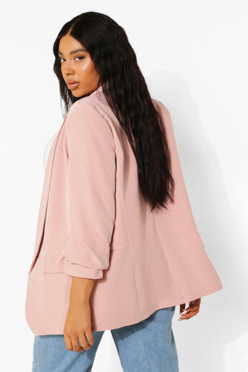 Піджак із еластичними тканими рукавами та рюшами