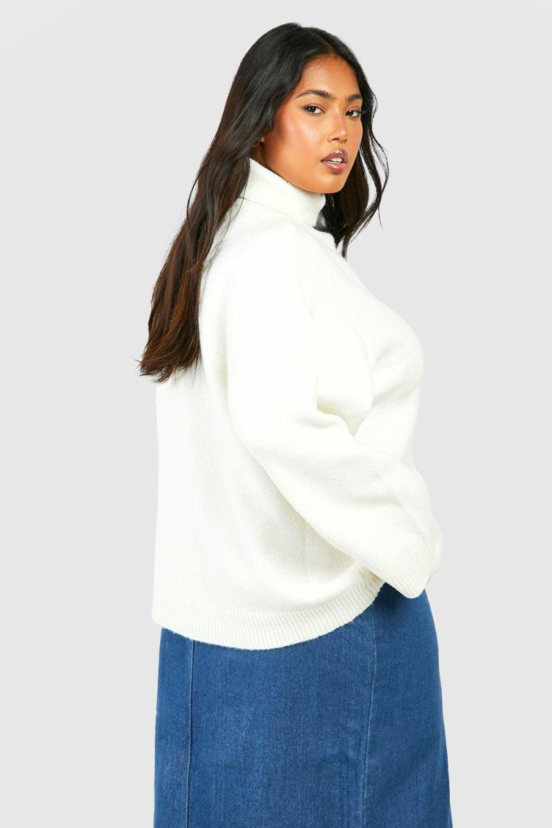 Плюс м'який трикотажний джемпер з горловиною