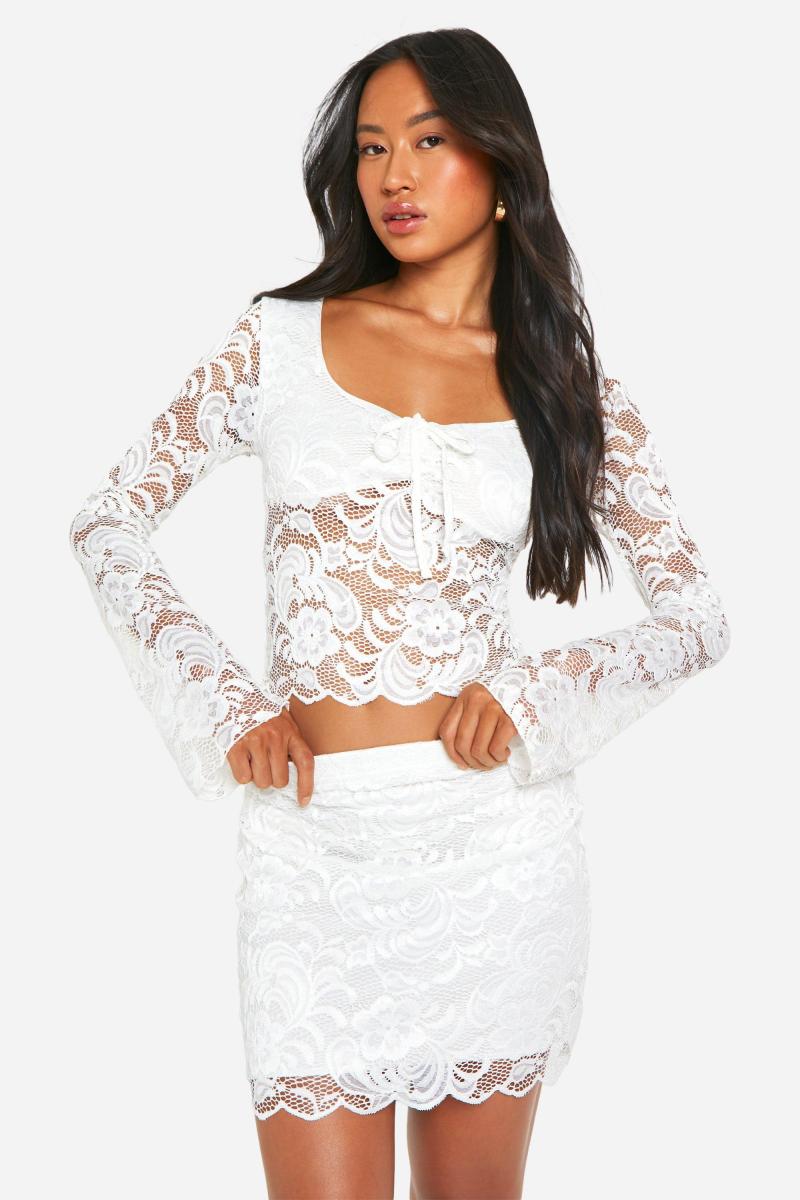 Вкорочена мереживна спідниця та міні-спідниця