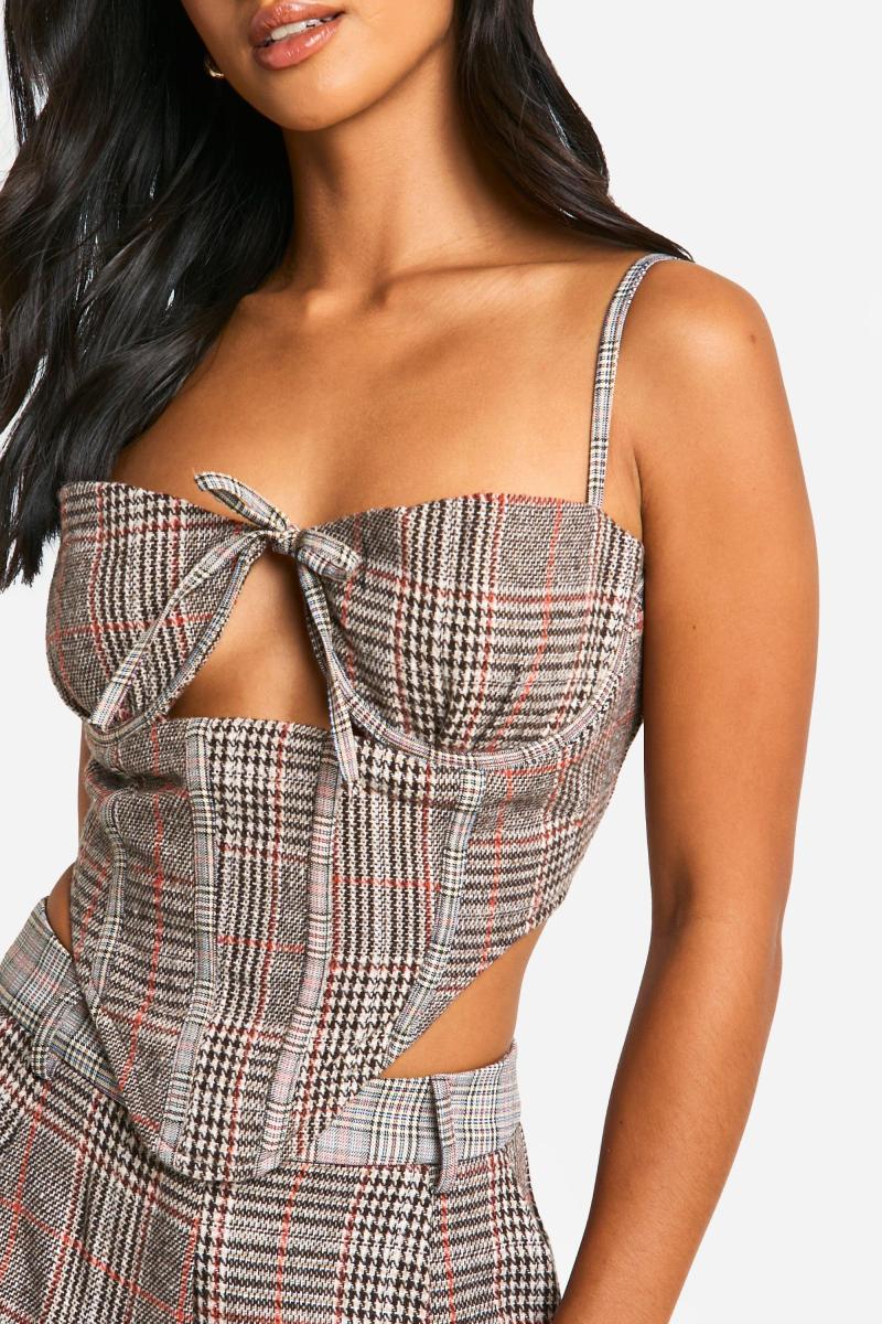 Контрастний корсетний топ Petite Wool Look