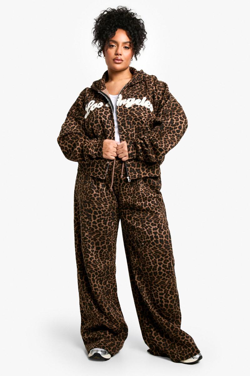 Плюс All Over Leopard Straight Leg Jogger