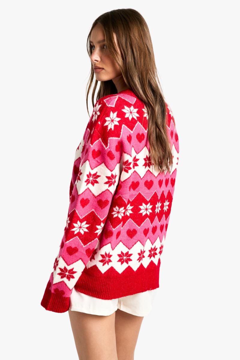 Різдвяний в'язаний джемпер у формі серця