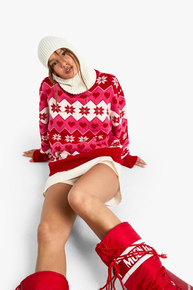 Різдвяний в'язаний джемпер у формі серця