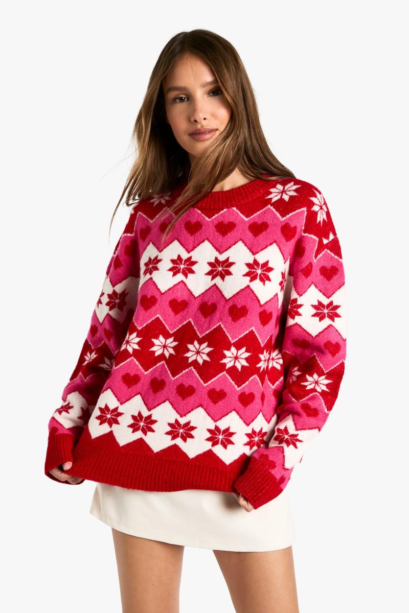 Різдвяний в'язаний джемпер у формі серця