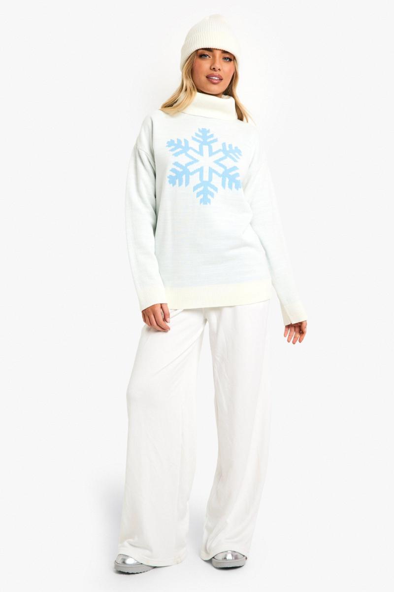 Різдвяний джемпер із принтом сніжинок
