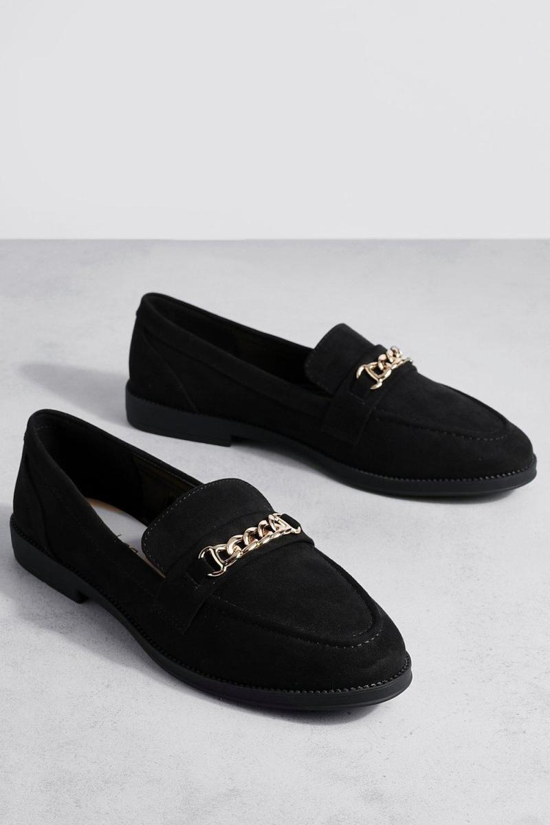 Лофери зі штучної замші з ланцюжком