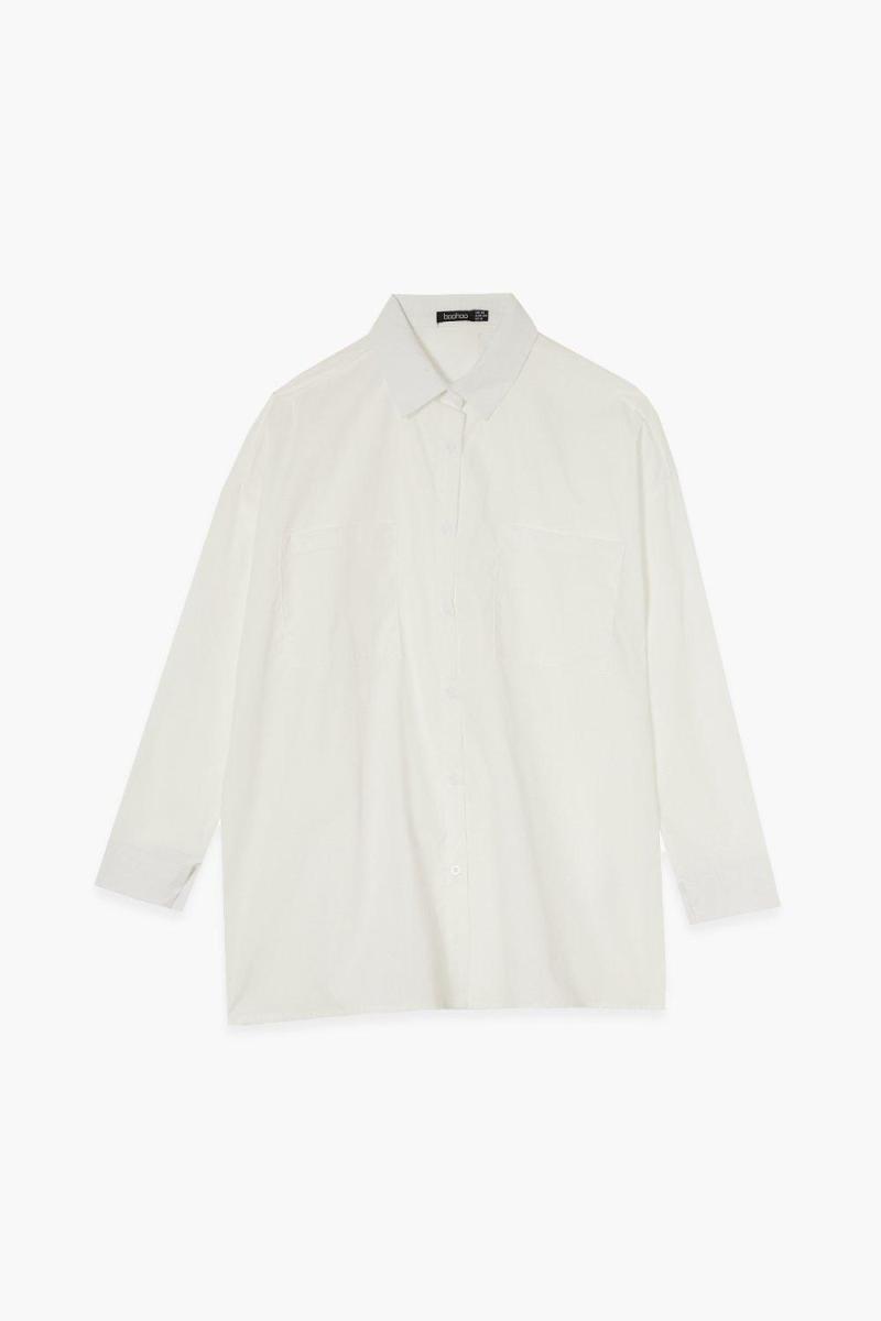 Бавовняна поплінова сорочка з великими кишенями