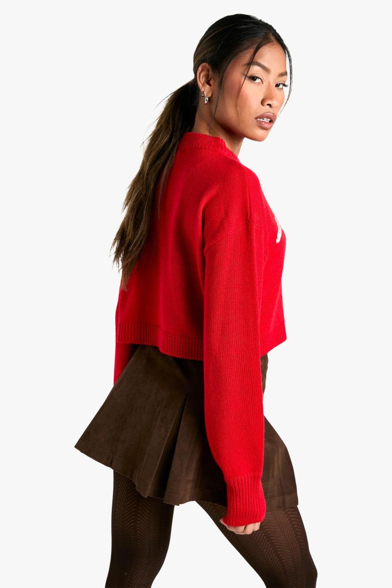 Веселий укорочений різдвяний джемпер