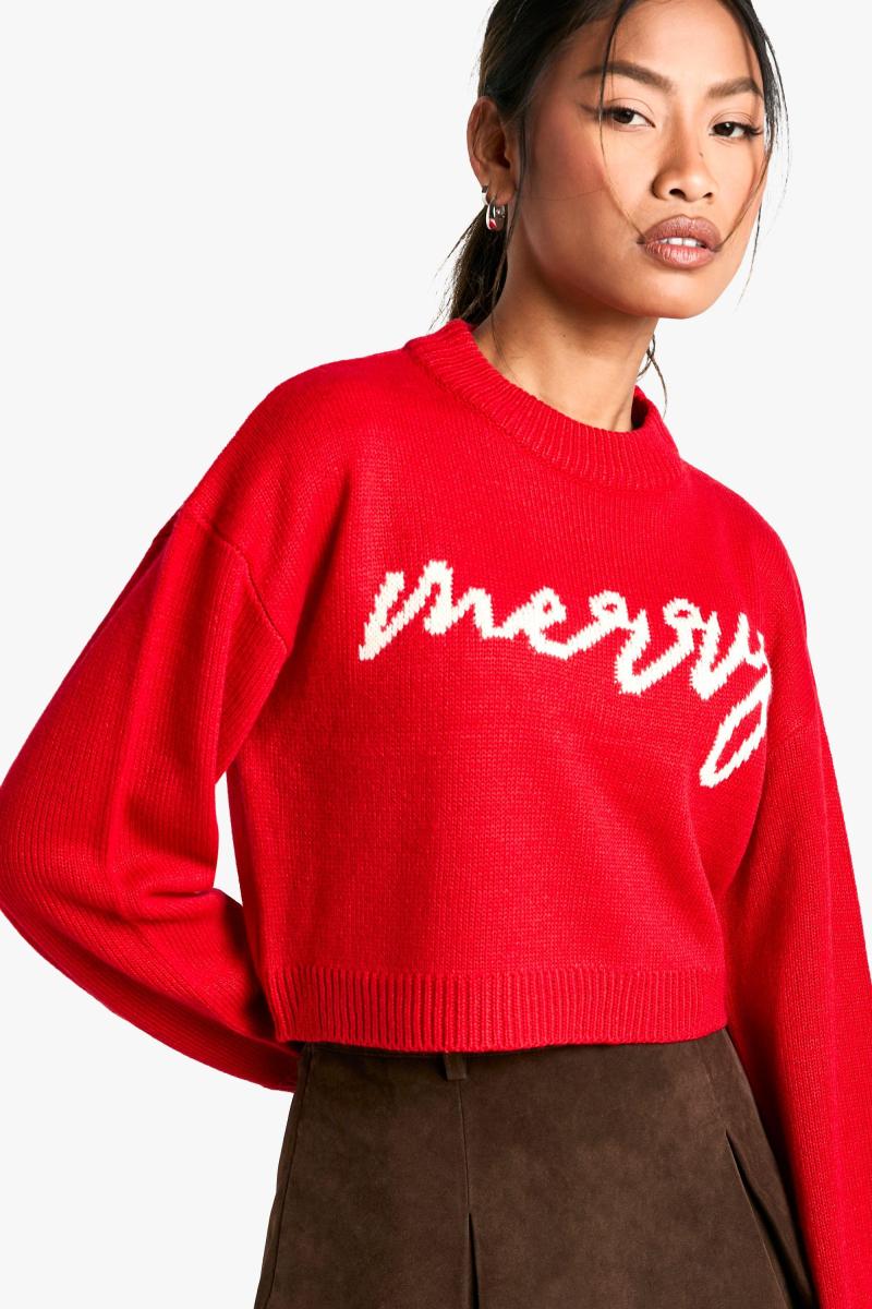 Веселий укорочений різдвяний джемпер