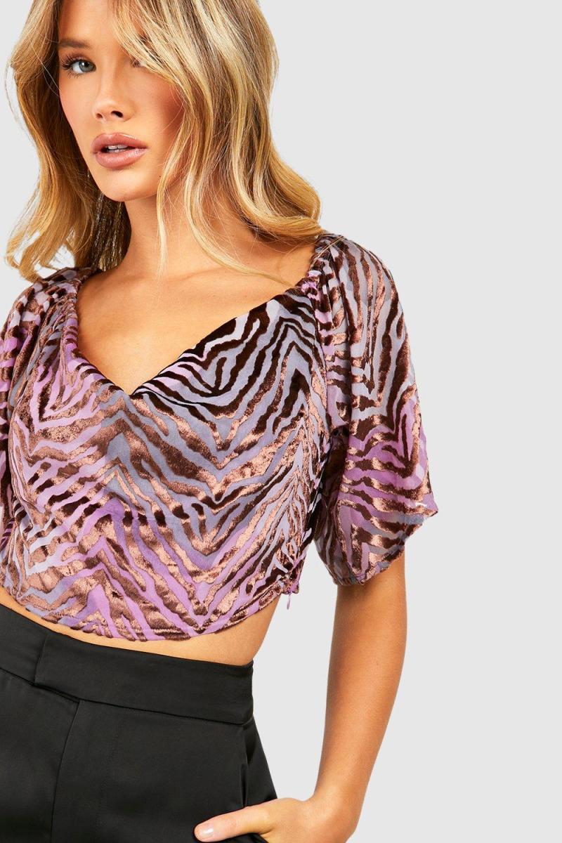 Верх з драпіруванням Devore Zebra
