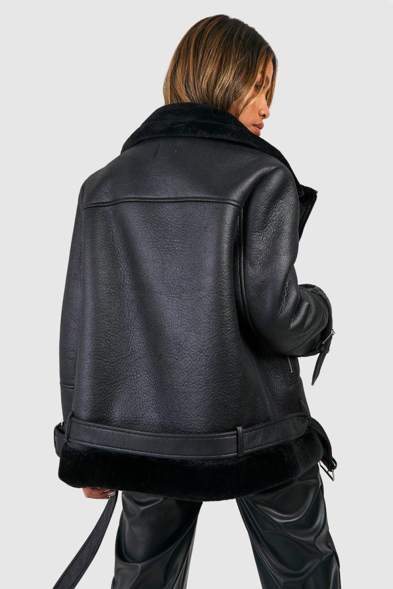 Куртка-авіатор зі штучним хутром