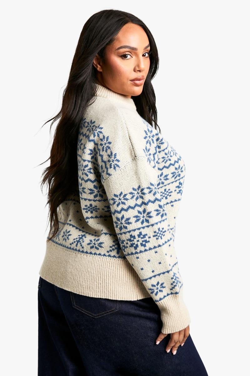 Плюс преміальний в'язаний джемпер із різдвяною ярмаркою