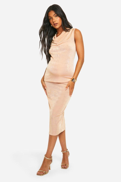 Облягаюча спідниця міді з ацетату для вагітних