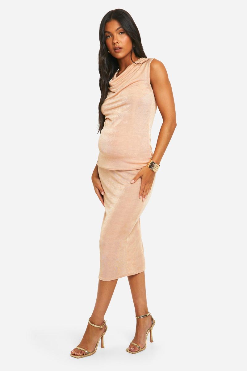 Облягаюча спідниця міді з ацетату для вагітних