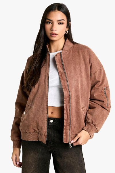 Вимитий погляд негабаритна куртка бомбардувальників