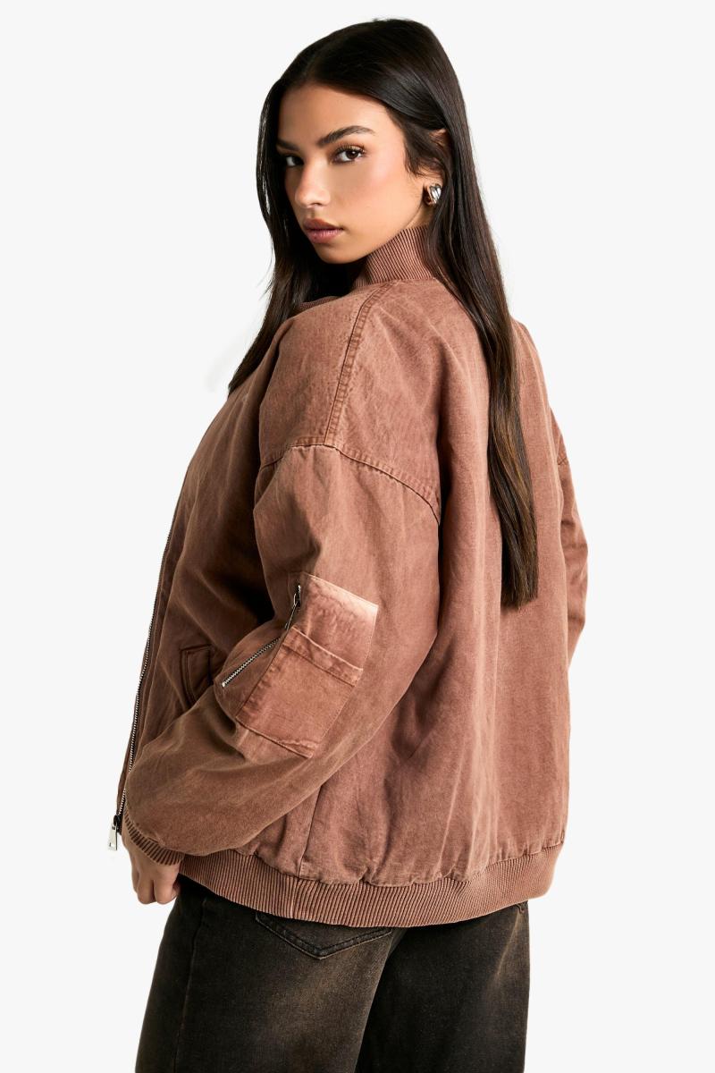 Вимитий погляд негабаритна куртка бомбардувальників