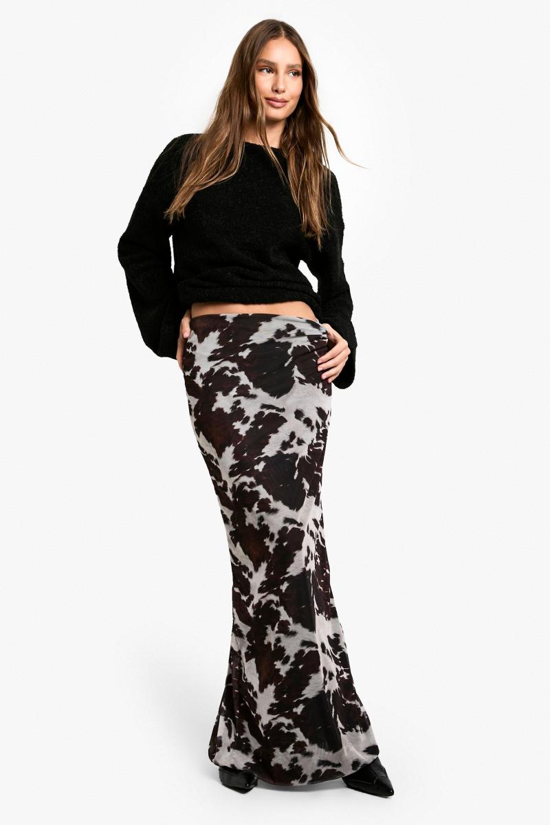 Коров’яча сітка максі спідниця