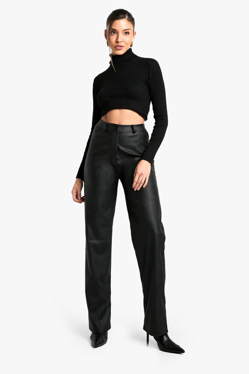 Широкі шкіряні брюки