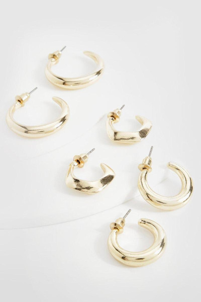 Масивні золоті сережки в комплекті