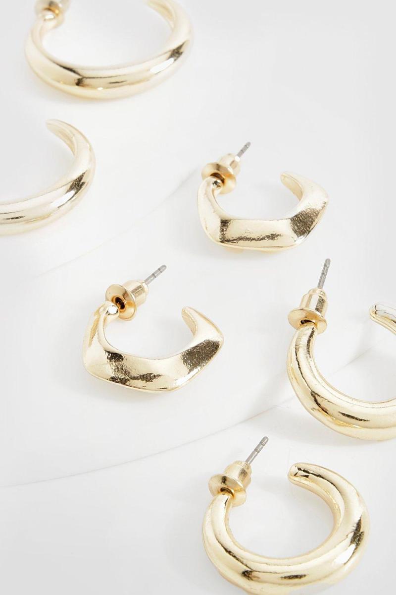 Масивні золоті сережки в комплекті