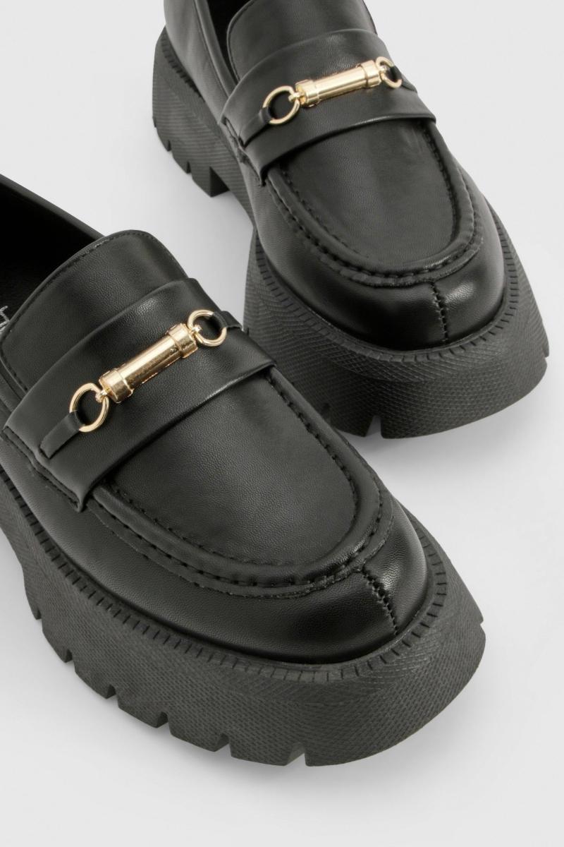 Лофери на платформі з товстою підошвою з Т-барами