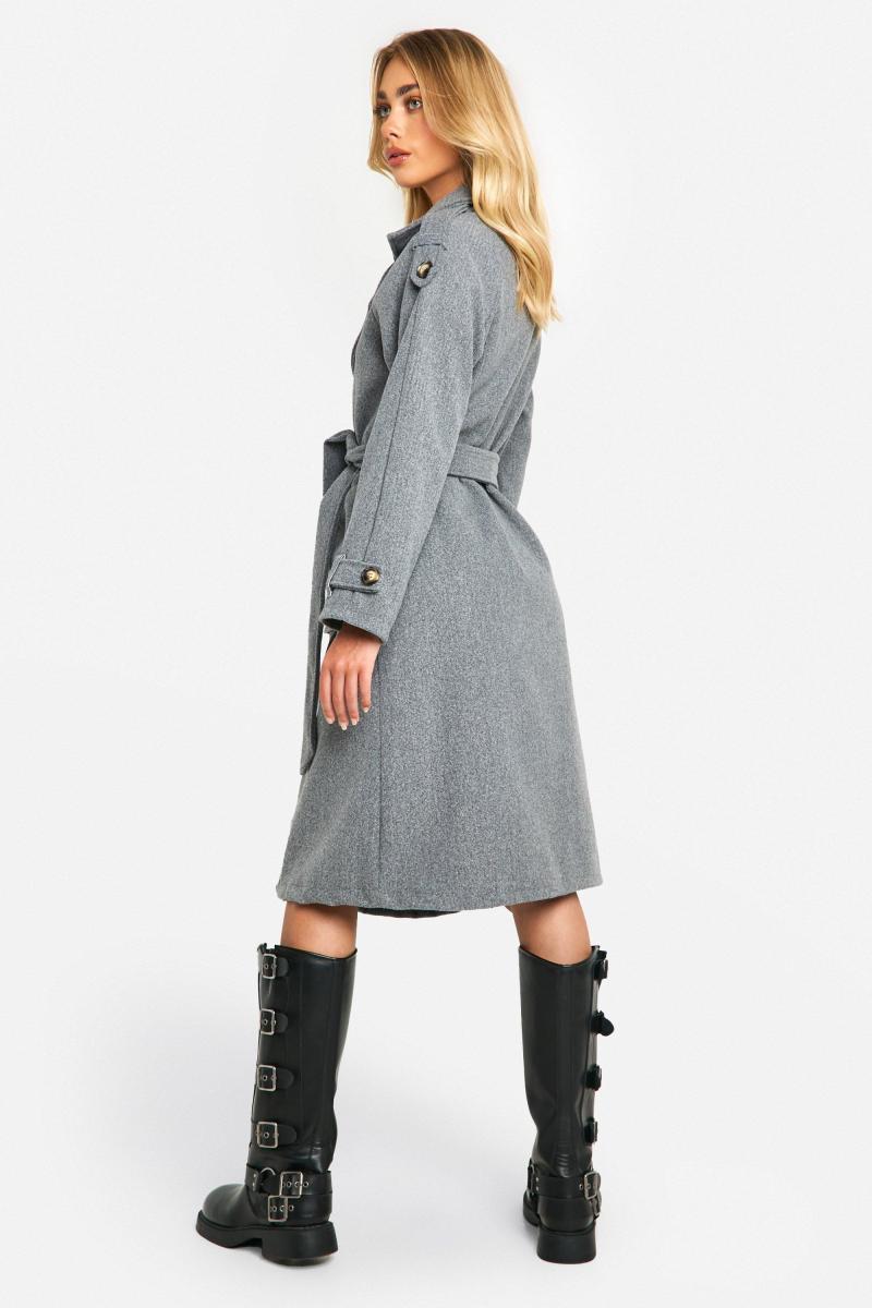 Вовняне пальто з поясом