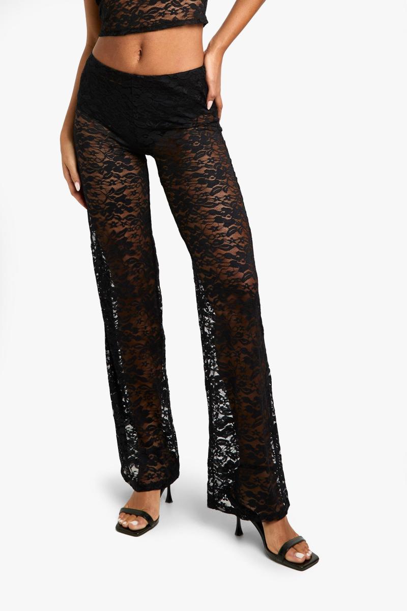 Мереживні прямі брюки