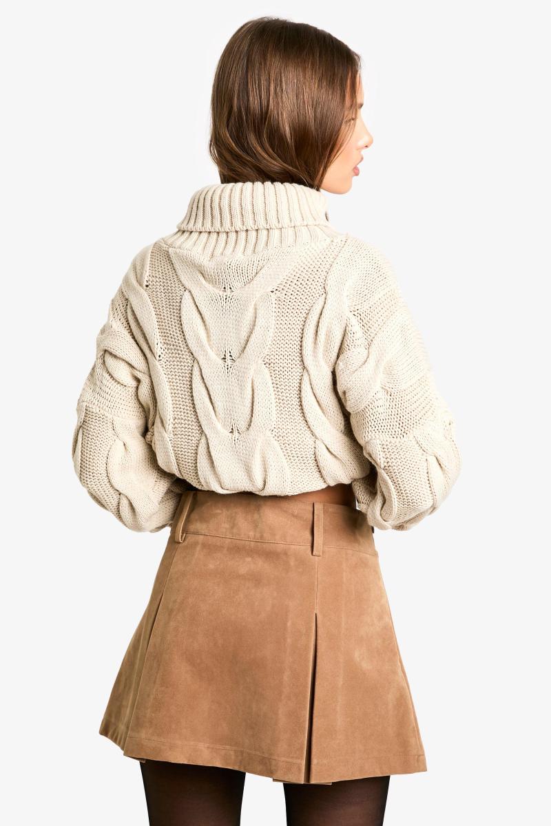 Штучна замша міні -плісирована спідниця