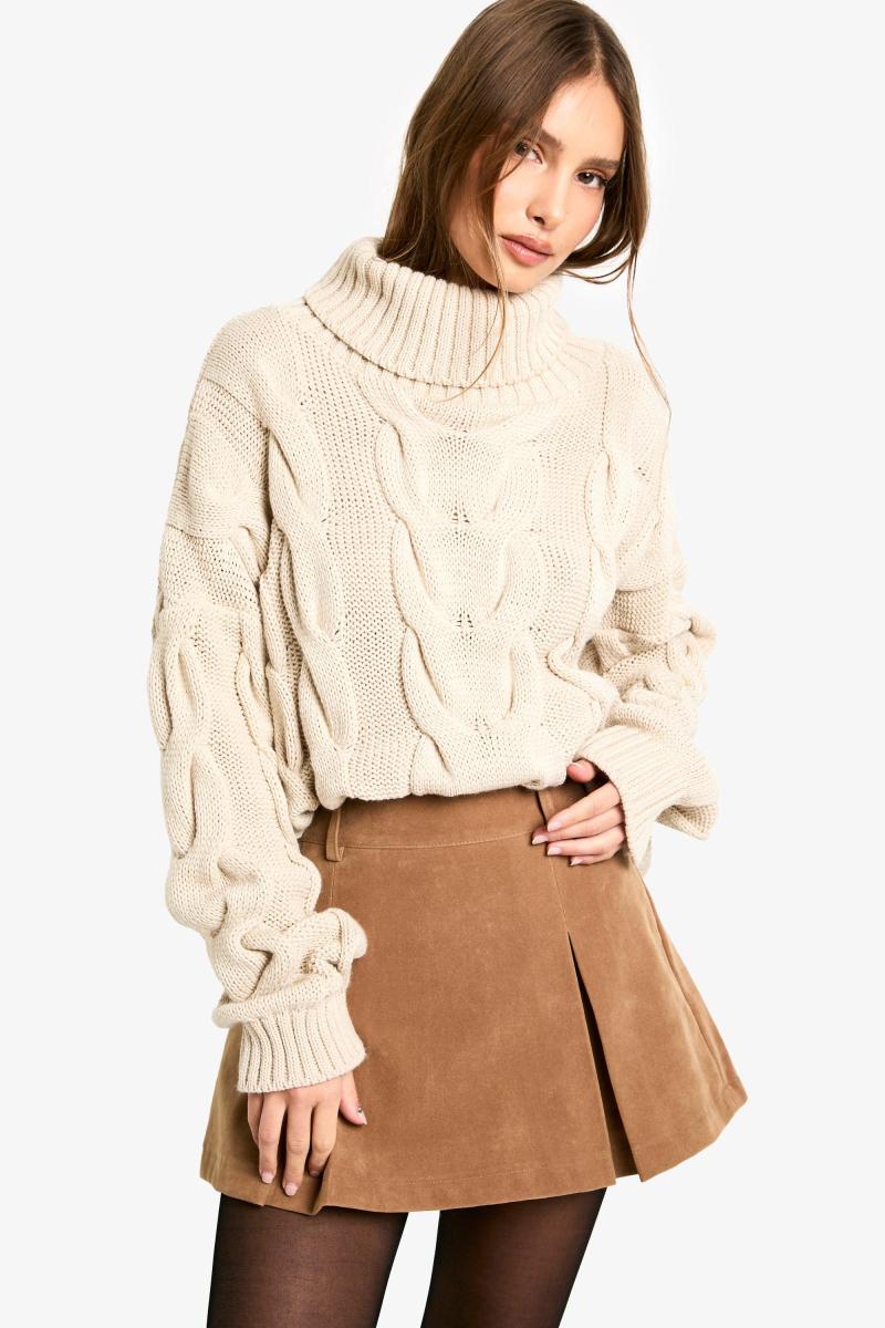 Штучна замша міні -плісирована спідниця