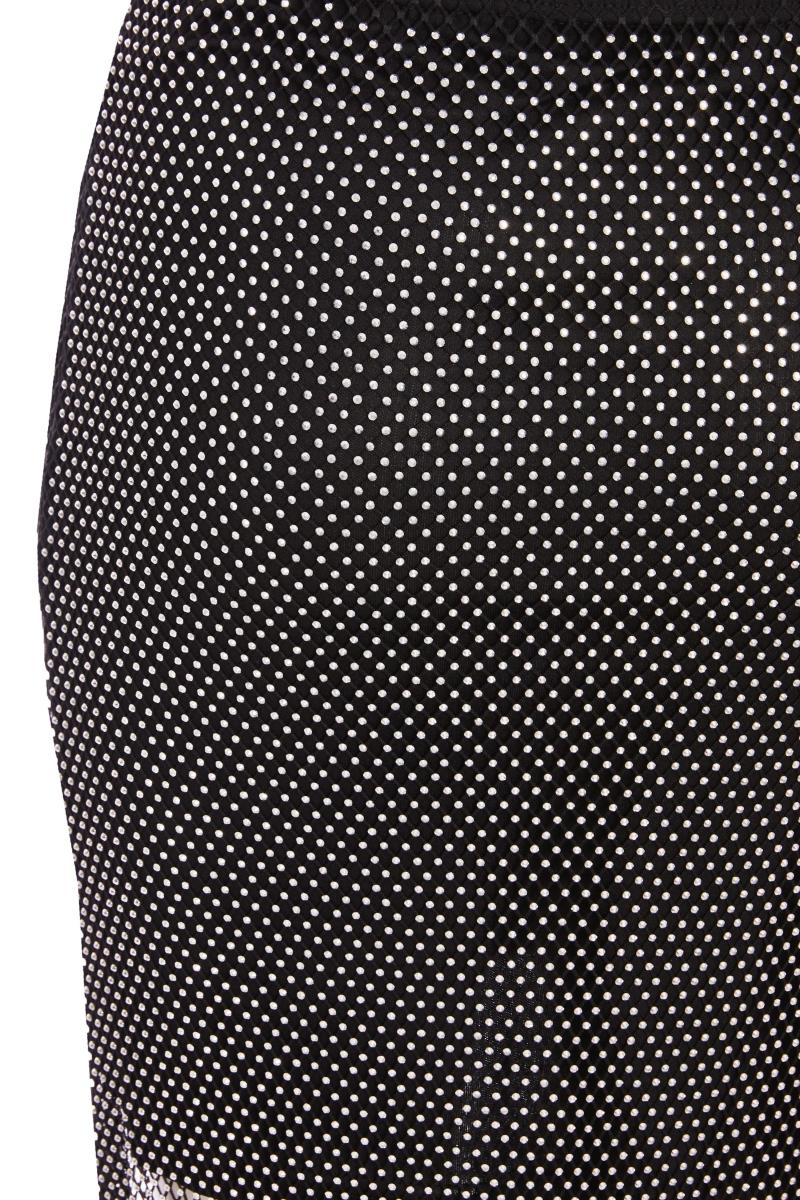 Чорна сітка діаманте мідаксі спідниця