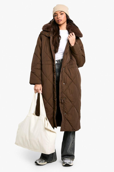 Стегана парка преміум-класу зі штучного хутра