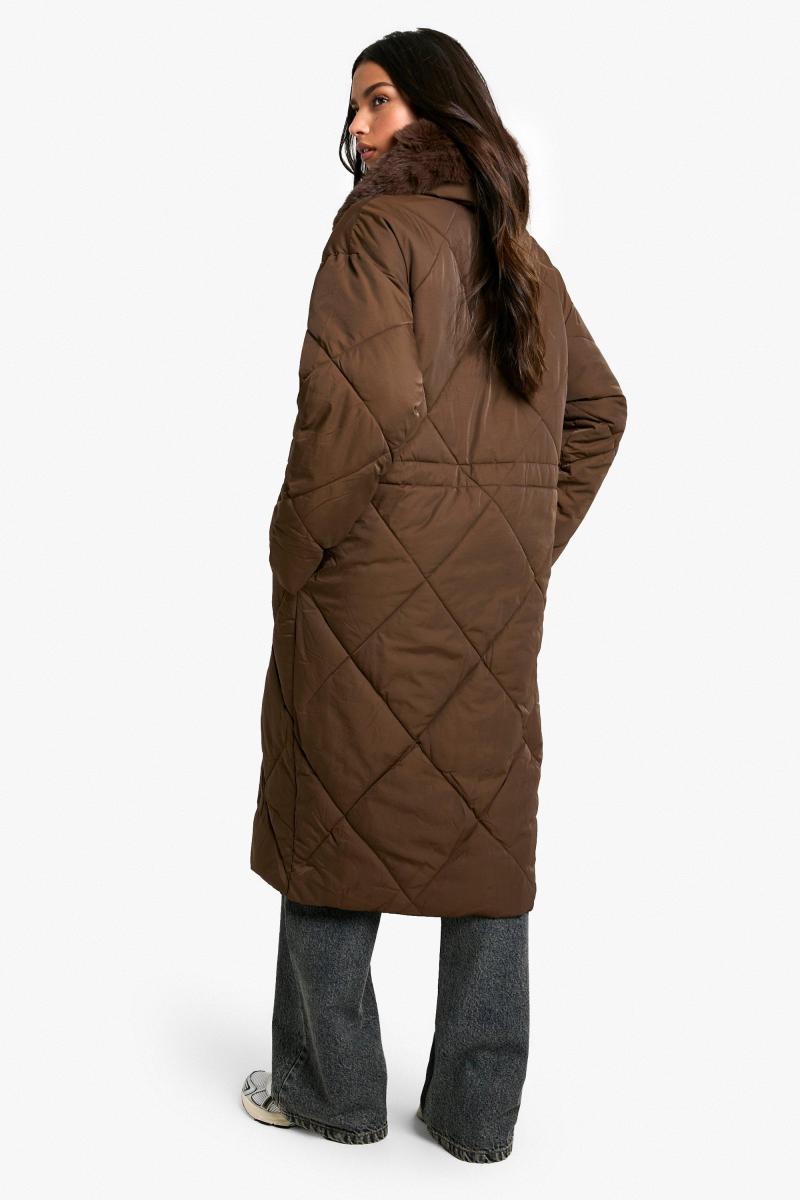 Стегана парка преміум-класу зі штучного хутра