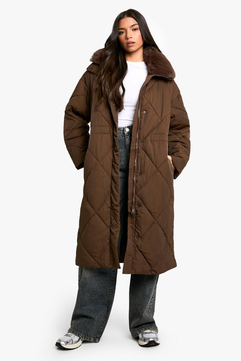 Стегана парка преміум-класу зі штучного хутра