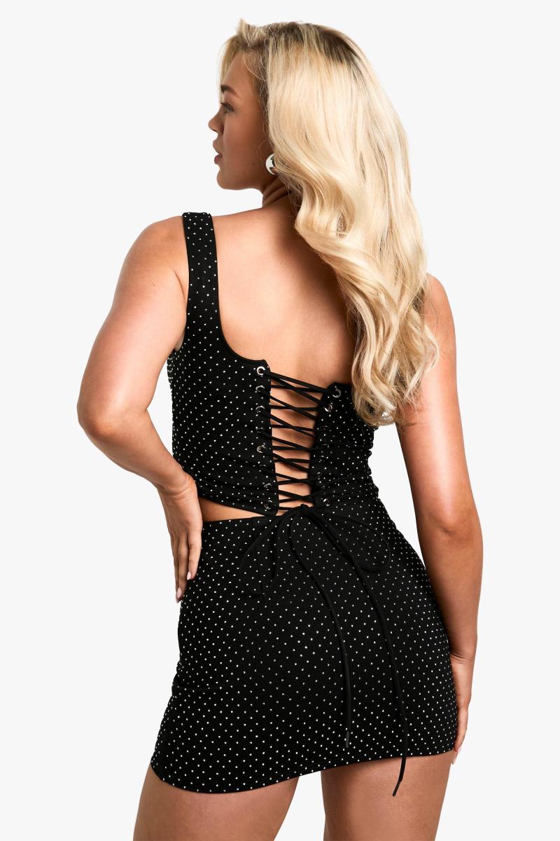 Міні-спідниця Hot Fix Diamante