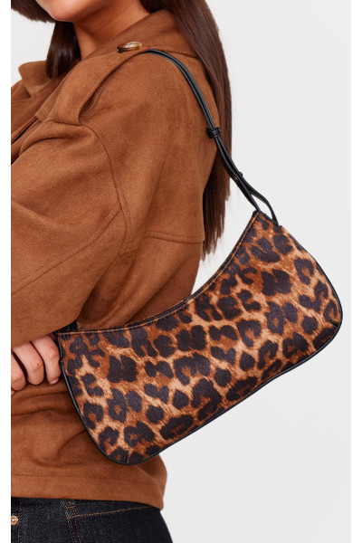Тонка сумка через плече з леопардовим принтом