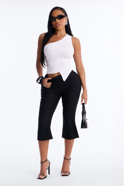 Топ Маліка з драпіруванням на одне плече без рукавів