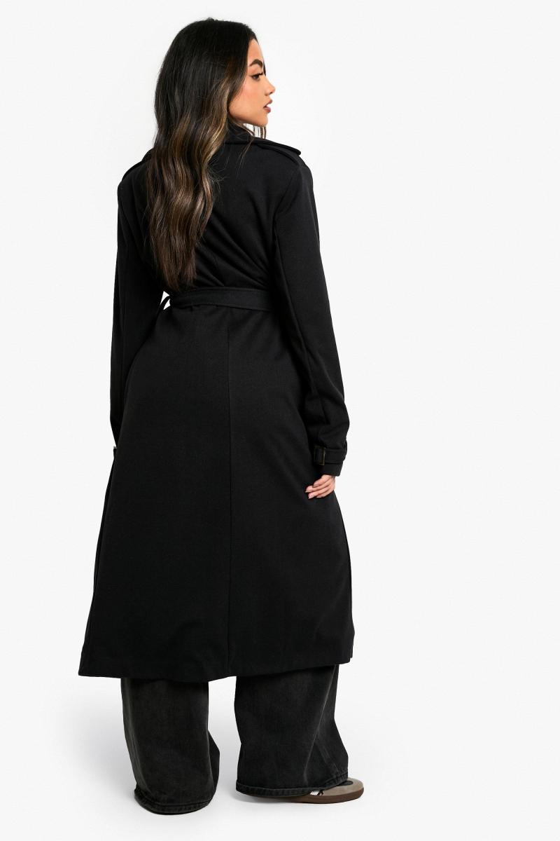 Вовняне пальто з поясом «ялинка».