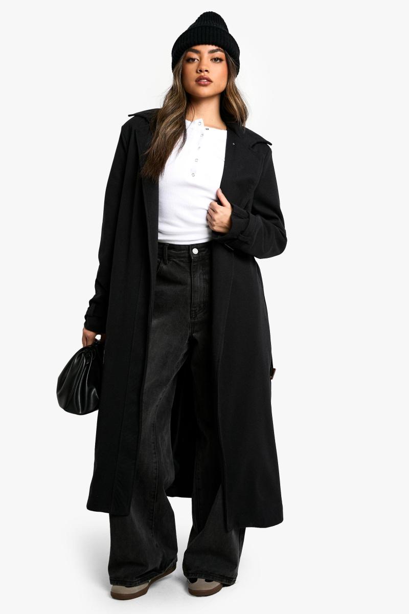 Вовняне пальто з поясом «ялинка».