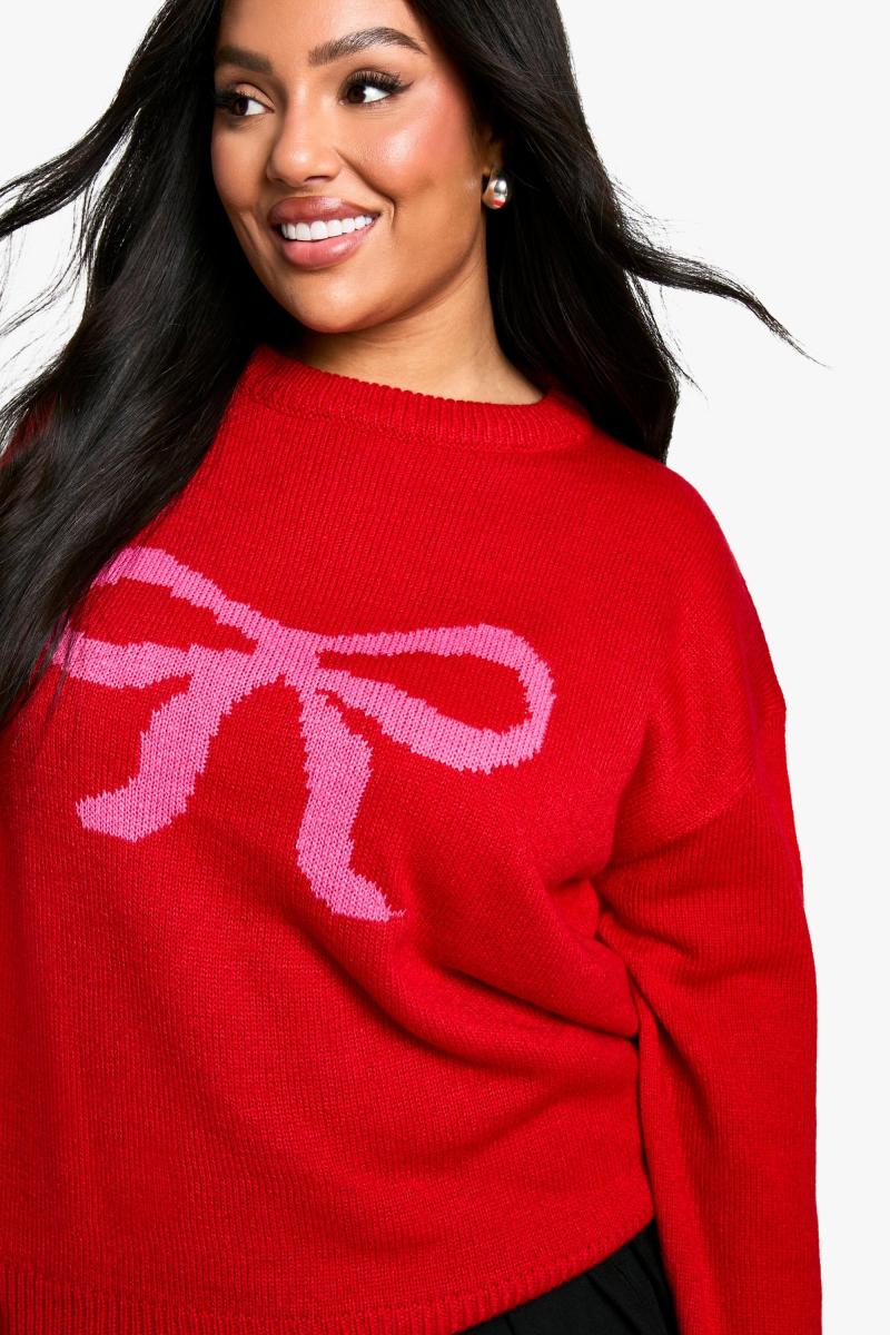 Плюс великий джемпер з різдвяним бантом